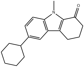 6-cyclohexyl-9-methyl-2,3,4,9-tetrahydro-1H-carbazol-1-one Struktur