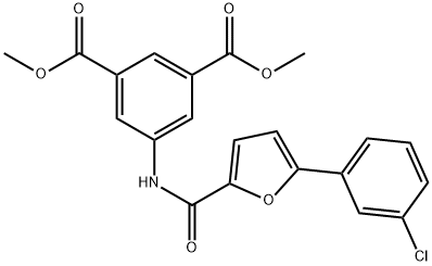 dimethyl 5-{[5-(3-chlorophenyl)-2-furoyl]amino}isophthalate Struktur