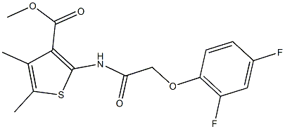 methyl 2-{[(2,4-difluorophenoxy)acetyl]amino}-4,5-dimethyl-3-thiophenecarboxylate Struktur