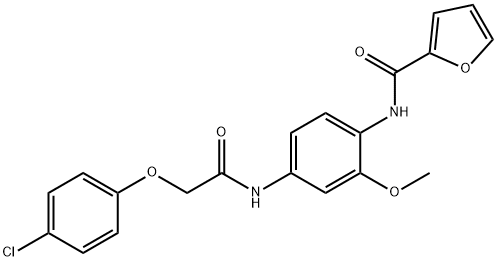 N-(4-{[(4-chlorophenoxy)acetyl]amino}-2-methoxyphenyl)-2-furamide Struktur