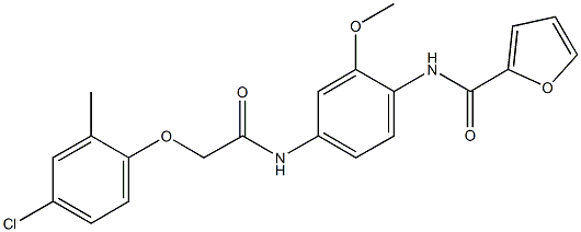 N-(4-{[(4-chloro-2-methylphenoxy)acetyl]amino}-2-methoxyphenyl)-2-furamide Struktur