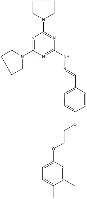 4-[2-(3,4-dimethylphenoxy)ethoxy]benzaldehyde (4,6-dipyrrolidin-1-yl-1,3,5-triazin-2-yl)hydrazone Struktur