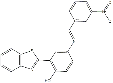 2-(1,3-benzothiazol-2-yl)-4-({3-nitrobenzylidene}amino)phenol Struktur