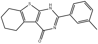 2-(3-methylphenyl)-5,6,7,8-tetrahydro[1]benzothieno[2,3-d]pyrimidin-4(3H)-one Struktur