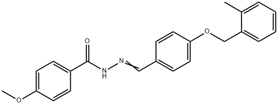 4-methoxy-N'-{4-[(2-methylbenzyl)oxy]benzylidene}benzohydrazide Struktur