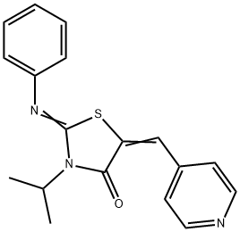 3-isopropyl-2-(phenylimino)-5-(4-pyridinylmethylene)-1,3-thiazolidin-4-one Struktur