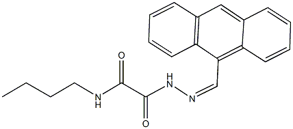 2-[2-(9-anthrylmethylene)hydrazino]-N-butyl-2-oxoacetamide Struktur