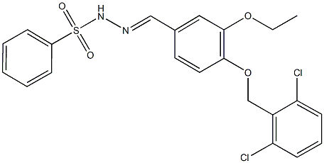 N'-{4-[(2,6-dichlorobenzyl)oxy]-3-ethoxybenzylidene}benzenesulfonohydrazide Struktur