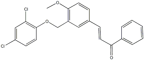 3-{3-[(2,4-dichlorophenoxy)methyl]-4-methoxyphenyl}-1-phenyl-2-propen-1-one Struktur