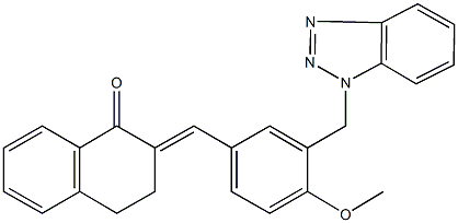 2-[3-(1H-1,2,3-benzotriazol-1-ylmethyl)-4-methoxybenzylidene]-3,4-dihydro-1(2H)-naphthalenone Struktur