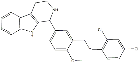 1-{3-[(2,4-dichlorophenoxy)methyl]-4-methoxyphenyl}-2,3,4,9-tetrahydro-1H-beta-carboline Struktur