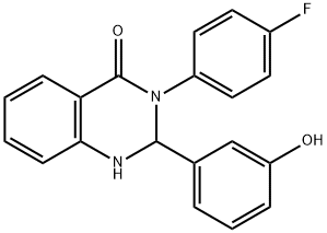 3-(4-fluorophenyl)-2-(3-hydroxyphenyl)-2,3-dihydro-4(1H)-quinazolinone Struktur