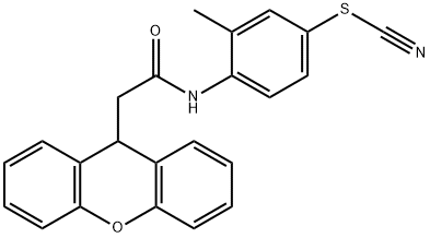 3-methyl-4-[(9H-xanthen-9-ylacetyl)amino]phenyl thiocyanate Struktur