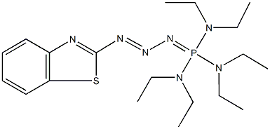 N-{[3-(1,3-benzothiazol-2-yl)-2-triazenylidene][bis(diethylamino)]phosphoranyl}-N,N-diethylamine Struktur