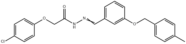 2-(4-chlorophenoxy)-N'-{3-[(4-methylbenzyl)oxy]benzylidene}acetohydrazide Struktur