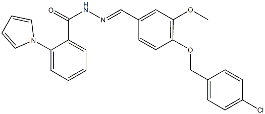 N'-{4-[(4-chlorobenzyl)oxy]-3-methoxybenzylidene}-2-(1H-pyrrol-1-yl)benzohydrazide Struktur