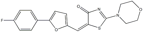 5-{[5-(4-fluorophenyl)-2-furyl]methylene}-2-(4-morpholinyl)-1,3-thiazol-4(5H)-one Struktur