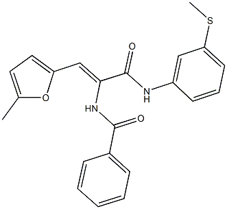 N-(2-(5-methyl-2-furyl)-1-{[3-(methylsulfanyl)anilino]carbonyl}vinyl)benzamide Struktur