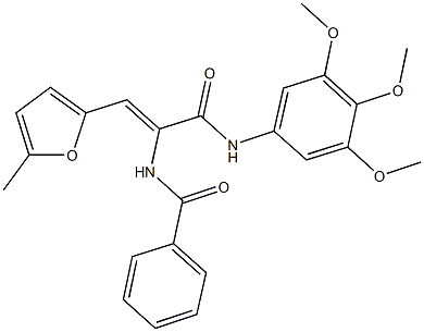 N-{2-(5-methyl-2-furyl)-1-[(3,4,5-trimethoxyanilino)carbonyl]vinyl}benzamide Struktur