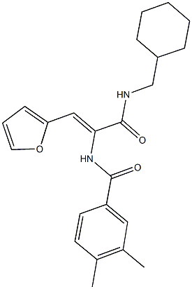 N-[1-{[(cyclohexylmethyl)amino]carbonyl}-2-(2-furyl)vinyl]-3,4-dimethylbenzamide Struktur