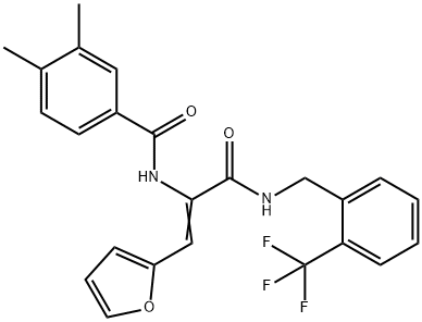 N-[2-(2-furyl)-1-({[2-(trifluoromethyl)benzyl]amino}carbonyl)vinyl]-3,4-dimethylbenzamide Struktur