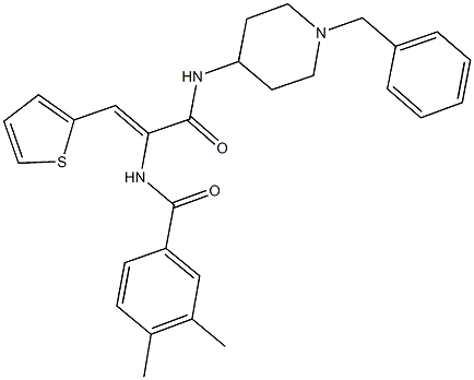 N-[1-{[(1-benzyl-4-piperidinyl)amino]carbonyl}-2-(2-thienyl)vinyl]-3,4-dimethylbenzamide Struktur