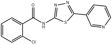 2-chloro-N-[5-(3-pyridinyl)-1,3,4-thiadiazol-2-yl]benzamide Struktur