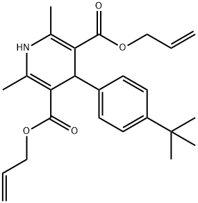 diallyl 4-(4-tert-butylphenyl)-2,6-dimethyl-1,4-dihydropyridine-3,5-dicarboxylate Struktur