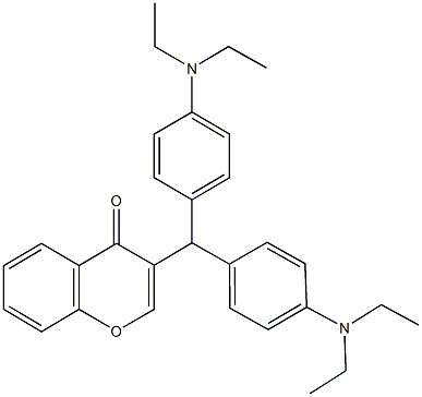 3-{bis[4-(diethylamino)phenyl]methyl}-4H-chromen-4-one Struktur