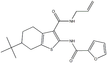 N-{3-[(allylamino)carbonyl]-6-tert-butyl-4,5,6,7-tetrahydro-1-benzothien-2-yl}-2-furamide Struktur