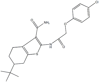 6-tert-butyl-2-{[(4-chlorophenoxy)acetyl]amino}-4,5,6,7-tetrahydro-1-benzothiophene-3-carboxamide Struktur