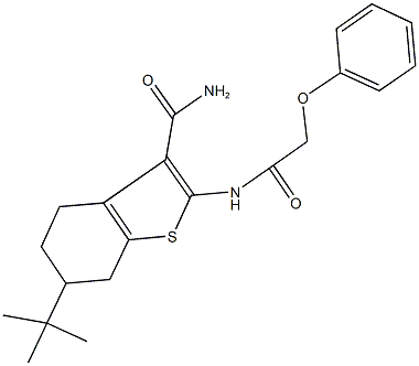 6-tert-butyl-2-[(phenoxyacetyl)amino]-4,5,6,7-tetrahydro-1-benzothiophene-3-carboxamide Struktur