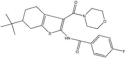 N-[6-tert-butyl-3-(4-morpholinylcarbonyl)-4,5,6,7-tetrahydro-1-benzothien-2-yl]-4-fluorobenzamide Struktur