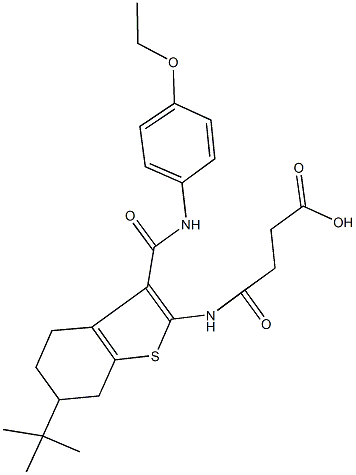 4-({6-tert-butyl-3-[(4-ethoxyanilino)carbonyl]-4,5,6,7-tetrahydro-1-benzothien-2-yl}amino)-4-oxobutanoic acid Struktur