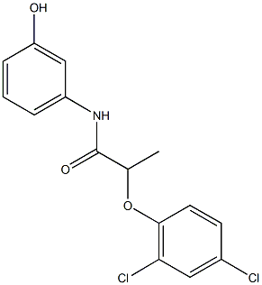 2-(2,4-dichlorophenoxy)-N-(3-hydroxyphenyl)propanamide Struktur