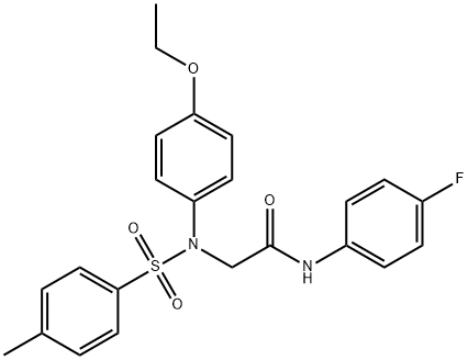 2-{4-ethoxy[(4-methylphenyl)sulfonyl]anilino}-N-(4-fluorophenyl)acetamide Struktur