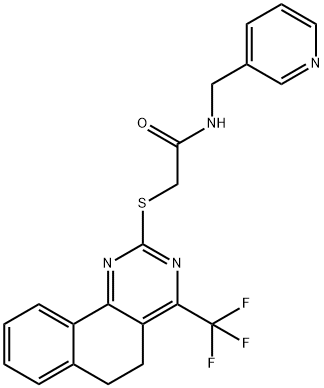 N-(3-pyridinylmethyl)-2-{[4-(trifluoromethyl)-5,6-dihydrobenzo[h]quinazolin-2-yl]sulfanyl}acetamide Struktur