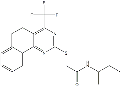 N-(sec-butyl)-2-{[4-(trifluoromethyl)-5,6-dihydrobenzo[h]quinazolin-2-yl]sulfanyl}acetamide Struktur