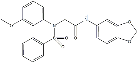 N-(1,3-benzodioxol-5-yl)-2-[3-methoxy(phenylsulfonyl)anilino]acetamide Struktur