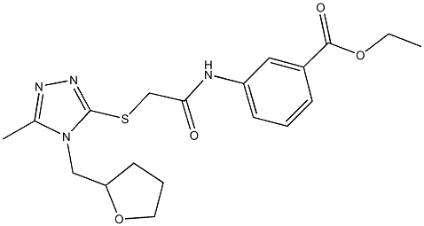 ethyl 3-[({[5-methyl-4-(tetrahydro-2-furanylmethyl)-4H-1,2,4-triazol-3-yl]sulfanyl}acetyl)amino]benzoate Struktur