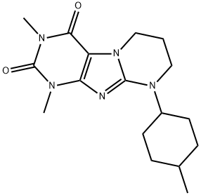 1,3-dimethyl-9-(4-methylcyclohexyl)-6,7,8,9-tetrahydropyrimido[2,1-f]purine-2,4(1H,3H)-dione Struktur