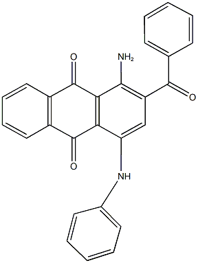 1-amino-4-anilino-2-benzoylanthra-9,10-quinone Struktur