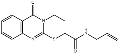 2-[(3-ethyl-4-oxo-3,4-dihydroquinazolin-2-yl)sulfanyl]-N-prop-2-enylacetamide Struktur