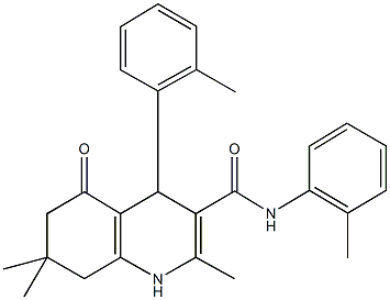 2,7,7-trimethyl-N,4-bis(2-methylphenyl)-5-oxo-1,4,5,6,7,8-hexahydroquinoline-3-carboxamide Struktur