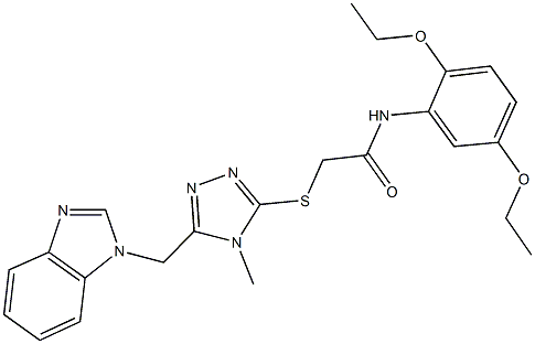 2-{[5-(1H-benzimidazol-1-ylmethyl)-4-methyl-4H-1,2,4-triazol-3-yl]sulfanyl}-N-(2,5-diethoxyphenyl)acetamide Struktur