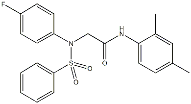 N-(2,4-dimethylphenyl)-2-[(4-fluorophenyl)(phenylsulfonyl)amino]acetamide Struktur