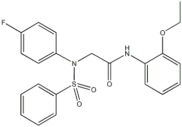 N-[2-(ethyloxy)phenyl]-2-[(4-fluorophenyl)(phenylsulfonyl)amino]acetamide Struktur