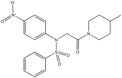 N-{4-nitrophenyl}-N-[2-(4-methylpiperidin-1-yl)-2-oxoethyl]benzenesulfonamide Struktur