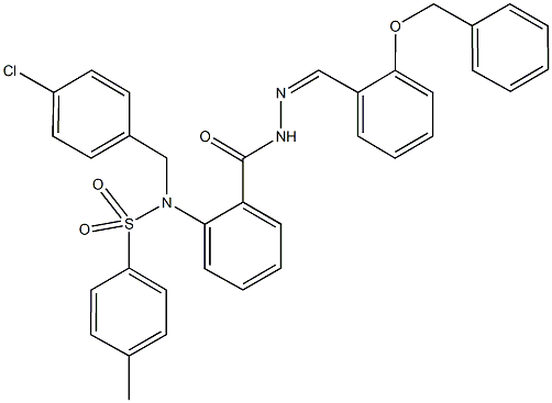 N-[2-({2-[2-(benzyloxy)benzylidene]hydrazino}carbonyl)phenyl]-N-(4-chlorobenzyl)-4-methylbenzenesulfonamide Struktur