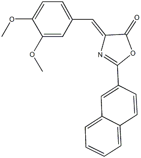 4-(3,4-dimethoxybenzylidene)-2-(2-naphthyl)-1,3-oxazol-5(4H)-one Struktur